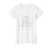 I Identify As A Problem Funny Raccoon Humor Sarcastic Saying Camiseta gráfica económica, Mujer, Blanco, XS