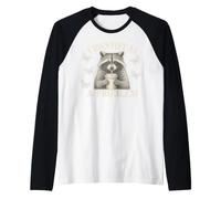 I Identify As A Problem Funny Raccoon Humor Sarcastic Saying Camiseta Manga Raglan