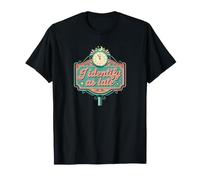 I Identify As Late Retro Clock Puntualidad Humor Camiseta