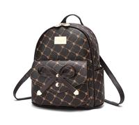 I IHAYNER Mini mochila de cuero para mujer, bonita mochila con lazo, pequeña mochila de moda, bolso de hombro para mujer, Café, Mochilas de viaje