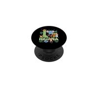 I Is For Iguana Zoológico Animales Zoo Viaje Jungle Zoo Día PopSockets PopGrip Adhesivo