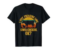 I Just Freaking Love Cows & Chickens OK? Divertido animal de granja Camiseta