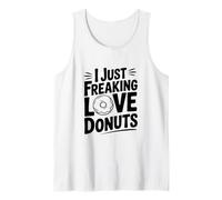 I Just Freaking Love Donuts Divertido Humor Foodie Camiseta sin Mangas