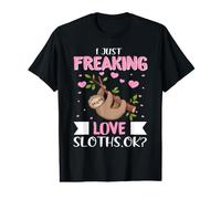 I Just Freaking Love Sloths Ok Sloths Animal Lovers Sarcasm Camiseta gráfica económica