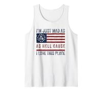 I Just Mad As Hell Cause I Love This Place Bandera Americana 4th Camiseta sin Mangas
