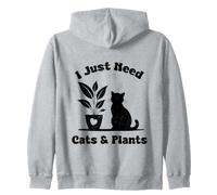 I Just Need Cats and Plants Cute Botanical Lover Sudadera con Capucha