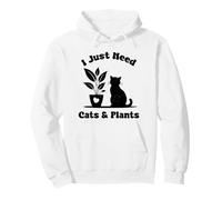 I Just Need Cats and Plants Cute Botanical Lover Sudadera con Capucha