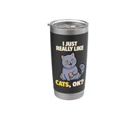 I Just Really Like Cats Ok Animal Lindo British Shorthair Cat Vaso térmico de acero inoxidable de doble pared