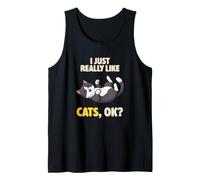 I Just Really Like Cats Ok Animal Lover Lindo Gato Bicolor Camiseta sin Mangas