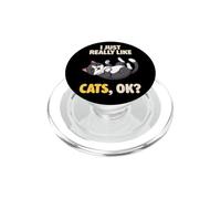 I Just Really Like Cats Ok Animal Lover Lindo Gato Bicolor PopSockets PopGrip para MagSafe