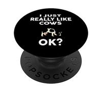 I Just Really Like Cows Ok Shirt Funny Shirt Rancher Farmer PopSockets PopGrip Adhesivo