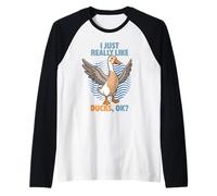 I Just Really Like Ducks Ok Animal Lindo Indian Runner Duck Camiseta Manga Raglan