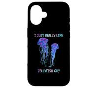 I Just Really Like Jellyfish, OK? Watercolor Fish, JellyFish Carcasa para iPhone 16