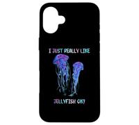 I Just Really Like Jellyfish, OK? Watercolor Fish, JellyFish Carcasa para iPhone 16 Plus