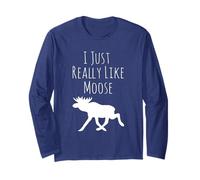 I Just Really Like Moose, Ok? Alce Funny Animal Camping Manga Larga