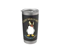 I Just Really Like Penguins Ok Animal Pingüino de ojos amarillos Vaso térmico de acero inoxidable de doble pared