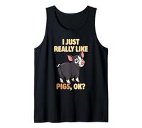 I Just Really Like Pigs Ok Animal de Granja Lindo Berkshire Pig Camiseta sin Mangas