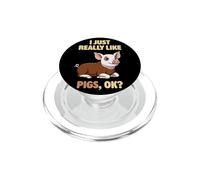 I Just Really Like Pigs Ok Animal de Granja Lindo Cerdo Hereford PopSockets PopGrip para MagSafe