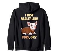 I Just Really Like Pigs Ok Animal de Granja Lindo Cerdo Hereford Sudadera con Capucha