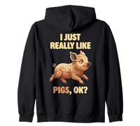 I Just Really Like Pigs Ok Animal de Granja Lindo Mangalitsa Pig Sudadera con Capucha