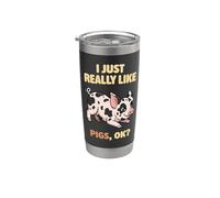 I Just Really Like Pigs Ok Animal de granja Lindo Pietrain Pig Vaso térmico de acero inoxidable de doble pared