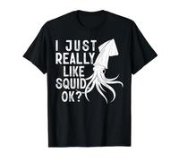 I Just Really Like Squid, Ok? Camiseta gráfica económica, Hombre, Negro, M