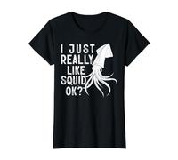 I Just Really Like Squid, Ok? Camiseta gráfica económica, Mujer, Negro, M