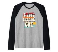 I Just Turned 60! 60s 70s Hippy Style 60th Retro Cumpleaños Camiseta Manga Raglan