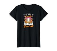 I Just Want To Cuddle and Baseball Día de San Valentín Camiseta gráfica económica, Mujer, Negro, XL