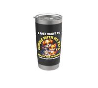 I Just Want To Cuddle With Pets Enjoy Moment Forget Worries Vaso térmico de acero inoxidable de doble pared