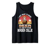 I Just Want to Drink Beer and Pet My Border Collie Dog Lover Camiseta sin Mangas