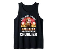 I Just Want to Drink Beer and Pet My Cavalier Dog Lover Camiseta sin Mangas