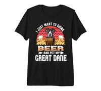 I Just Want to Drink Beer and Pet My Great Dane Dog Lover Camiseta Premium