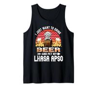 I Just Want to Drink Beer and Pet My Lhasa Apso Dog Lover Camiseta sin Mangas