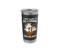 I Just Want To Go Camping And With My Boxer Dog Lovers Vaso térmico de acero inoxidable de doble pared