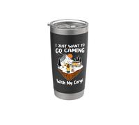 I Just Want To Go Camping And With My Corgi Dog Lovers Vaso térmico de acero inoxidable de doble pared