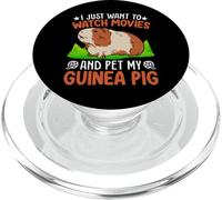 I Just Want To Watch Movies and Pet My Guinea Pig PopSockets PopGrip para MagSafe