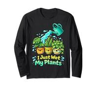 I Just Wet My Plants Funny Gardening Pun Houseplant Lover Manga Larga