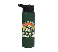 I Keep All My Dad Jokes In A Dad-A-Base Fathers Day Dad Joke Stainless Steel Insulated Water Bottle