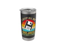 I Keep All My Dad Jokes In A Dad-A-Base Fathers Day Dad Joke Vaso térmico de acero inoxidable de doble pared