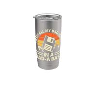 I Keep All My Dad Jokes In A Dad-A-Base Fathers Day Dad Joke Vaso térmico de acero inoxidable de doble pared
