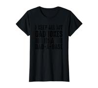 I Keep All My Dad Jokes In A Dad-a-Base Funny Dad Joke Gifts Camiseta gráfica económica, Mujer, Negro, L