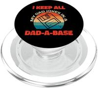 I Keep All My Dad Jokes In A Dad-A-Base Retro Dad Broma PopSockets PopGrip para MagSafe