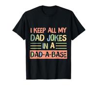 I Keep All My Dad Jokes In A Dad-A-Base Retro Father's Day Camiseta