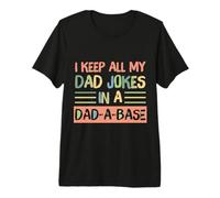 I Keep All My Dad Jokes In A Dad-A-Base Retro Father's Day Camiseta Premium
