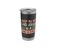 I Keep All My Dad Jokes In A Dad-A-Base Retro Father's Day Vaso térmico de acero inoxidable de doble pared