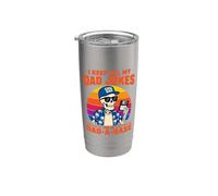 I Keep All My Dad Jokes in A Dad-a-Base Skeleton Fathers Day Vaso térmico de acero inoxidable de doble pared