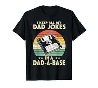 I Keep All My Jokes In A Dad A Base Día del Padre Retro Daddy Camiseta