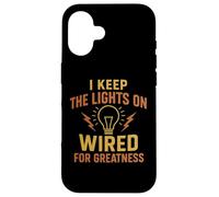 I Keep The Lights On Awesome Electrician Tradesman Tees Mugs Carcasa para iPhone 16