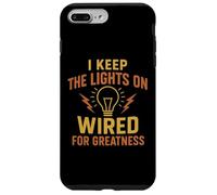 I Keep The Lights On Awesome Electrician Tradesman Tees Mugs Carcasa para iPhone 7 Plus/8 Plus